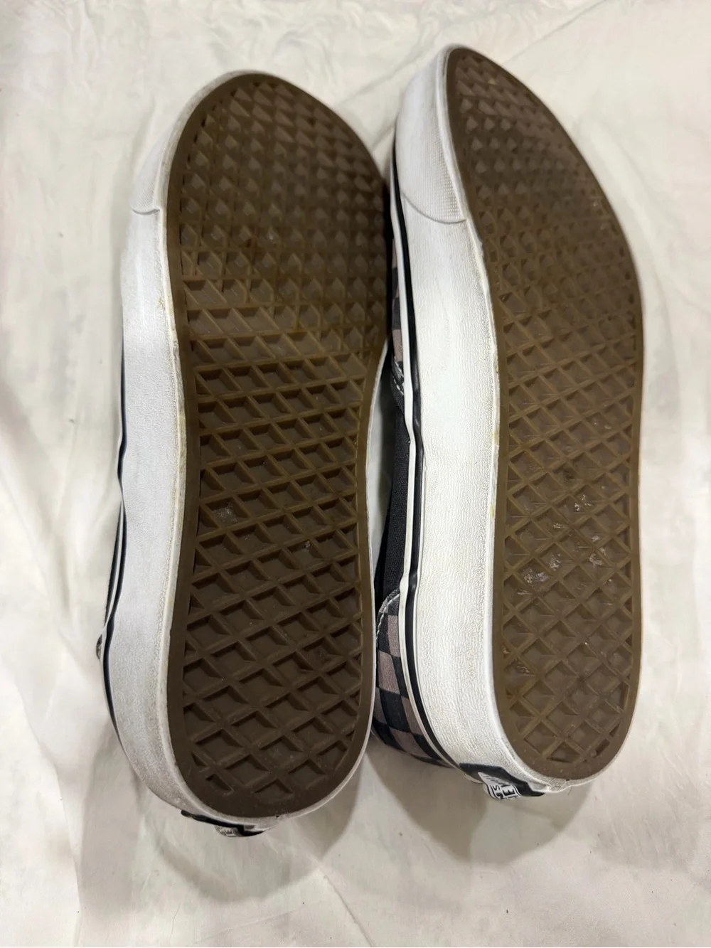 Vans Slip-On Checkerboard Loafers in Black and Brown